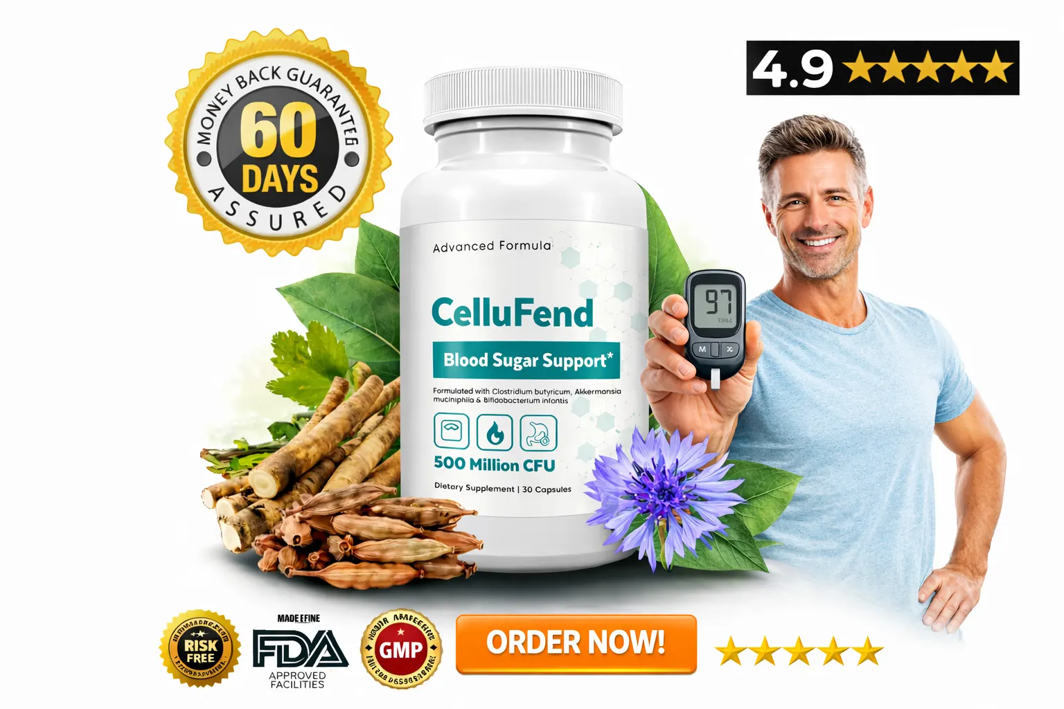 CelluFend Blood Sugar Support Supplement